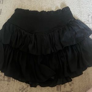 Mustard Seed Smocked Waist Ruffled Skort for Women in Black